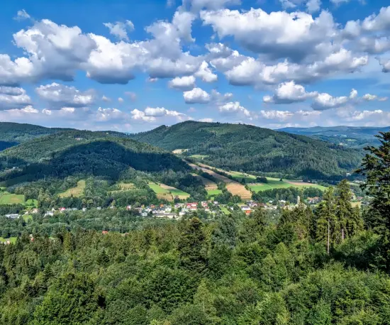 Grafika Malowniczy górski krajobraz Beskid